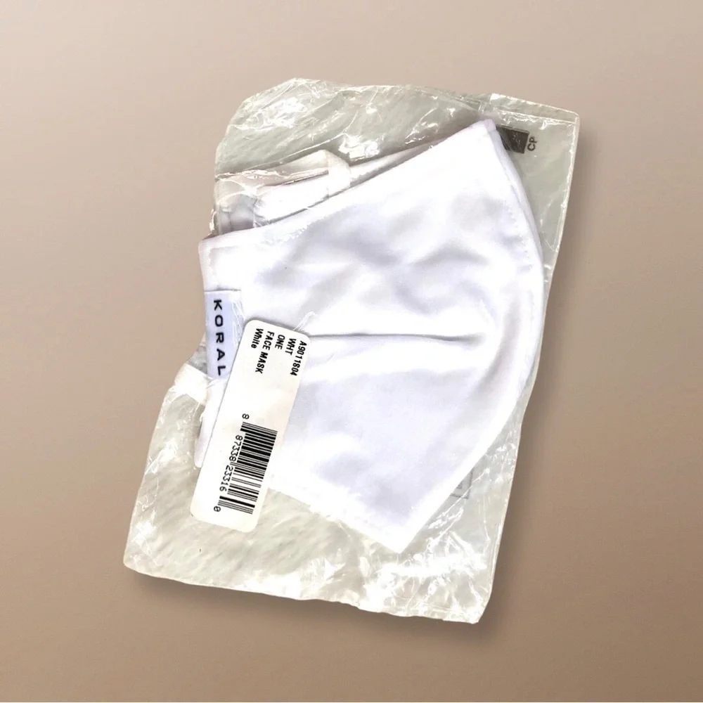 🔴 5 for $10 ONE KORAL by Ilana Kugel White Reusable Face Mask